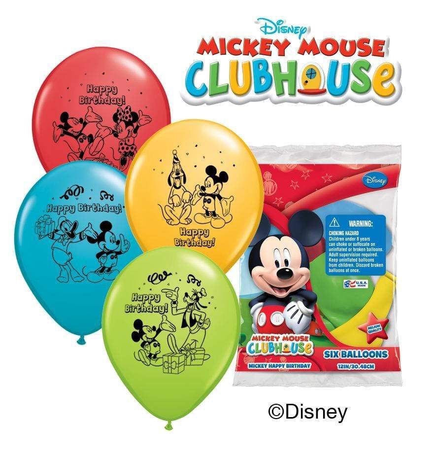 Mickey Mouse Clubhouse Happy Birthday 12″ Latex Balloons (6)ct