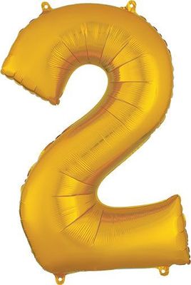 Gold Number Balloon (2) 34&quot;