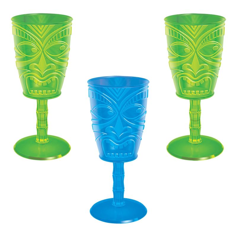 Tiki Plastic Wine Glass 14oz