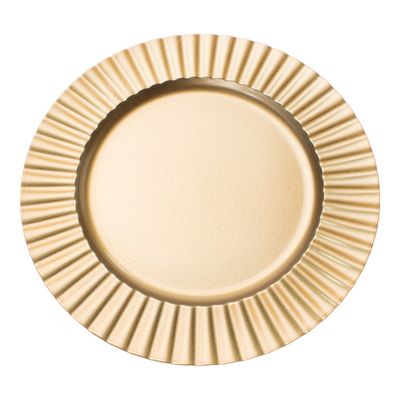 Matte Fluted Edge Plastic Charger Plate 13&quot;
