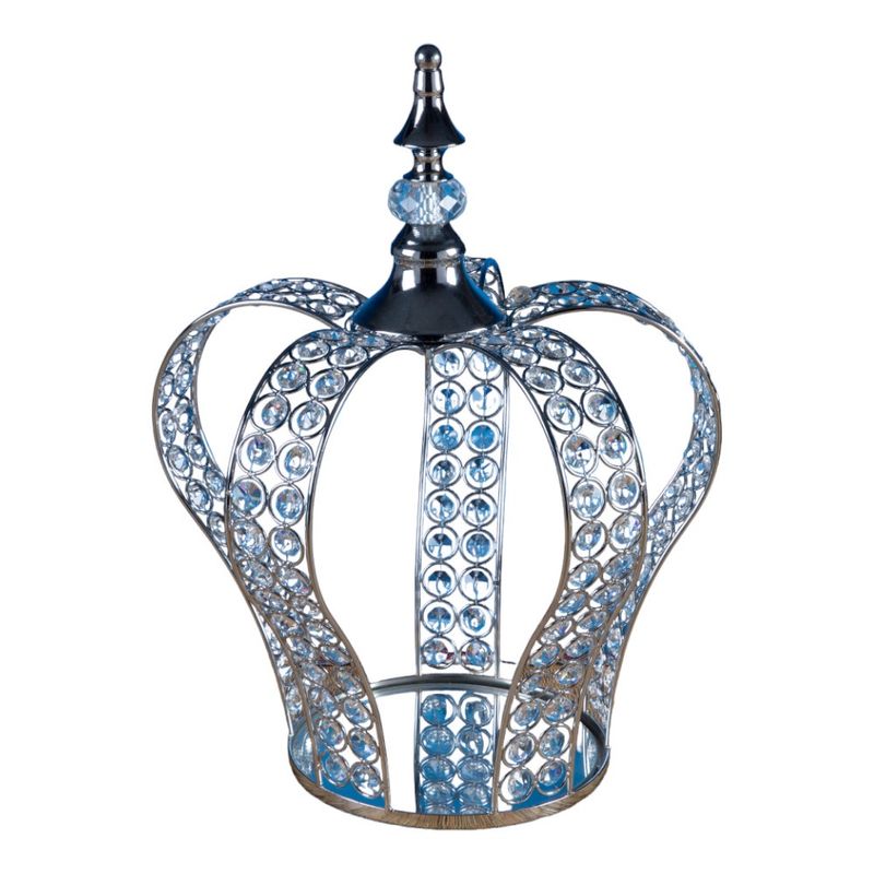 METAL &amp; CRYSTAL CROWN CENTERPIECE, 1PCS/BOX    13&quot;Hx16&quot;W