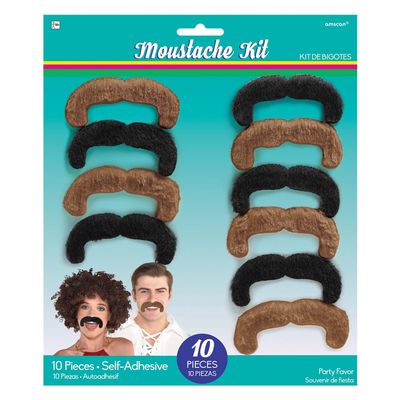 Black &amp; Blond 70s Moustaches 10ct