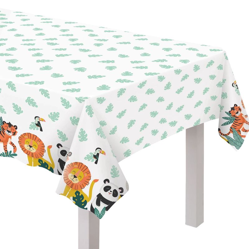 Get Wild Jungle Plastic Table Cover, 54in x 96in