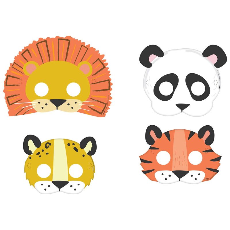 Get Wild Jungle Cardstock Face Masks, 8ct