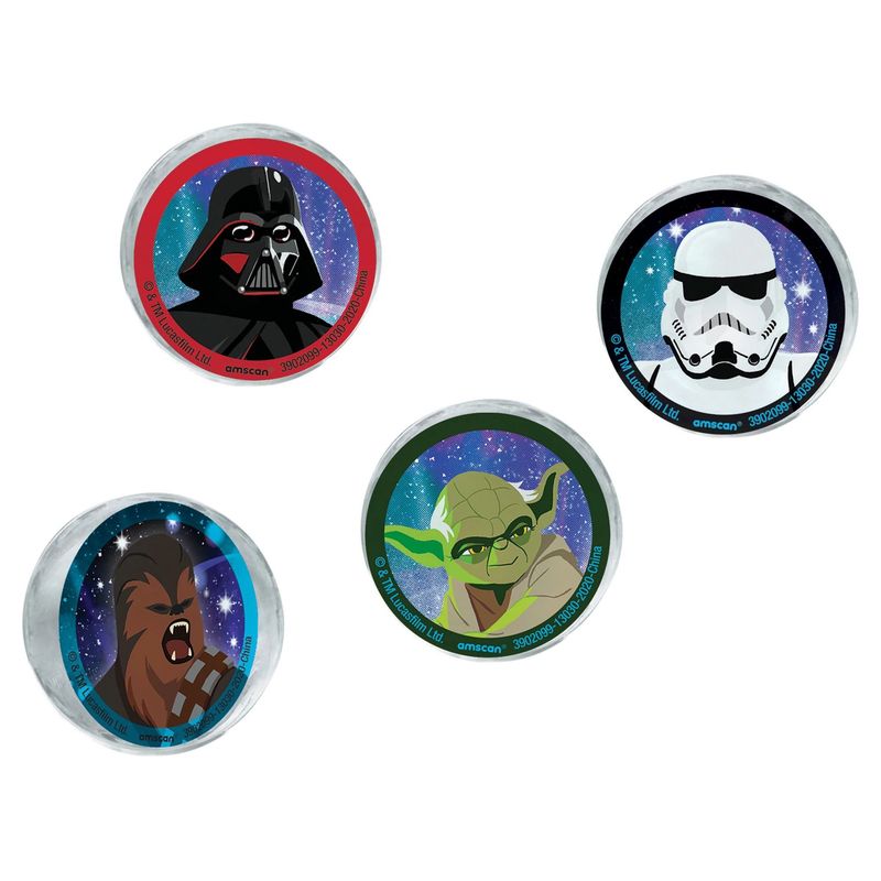 Star Wars Galaxy of Adventures Rubber Bounce Balls, 1.6in, 4ct