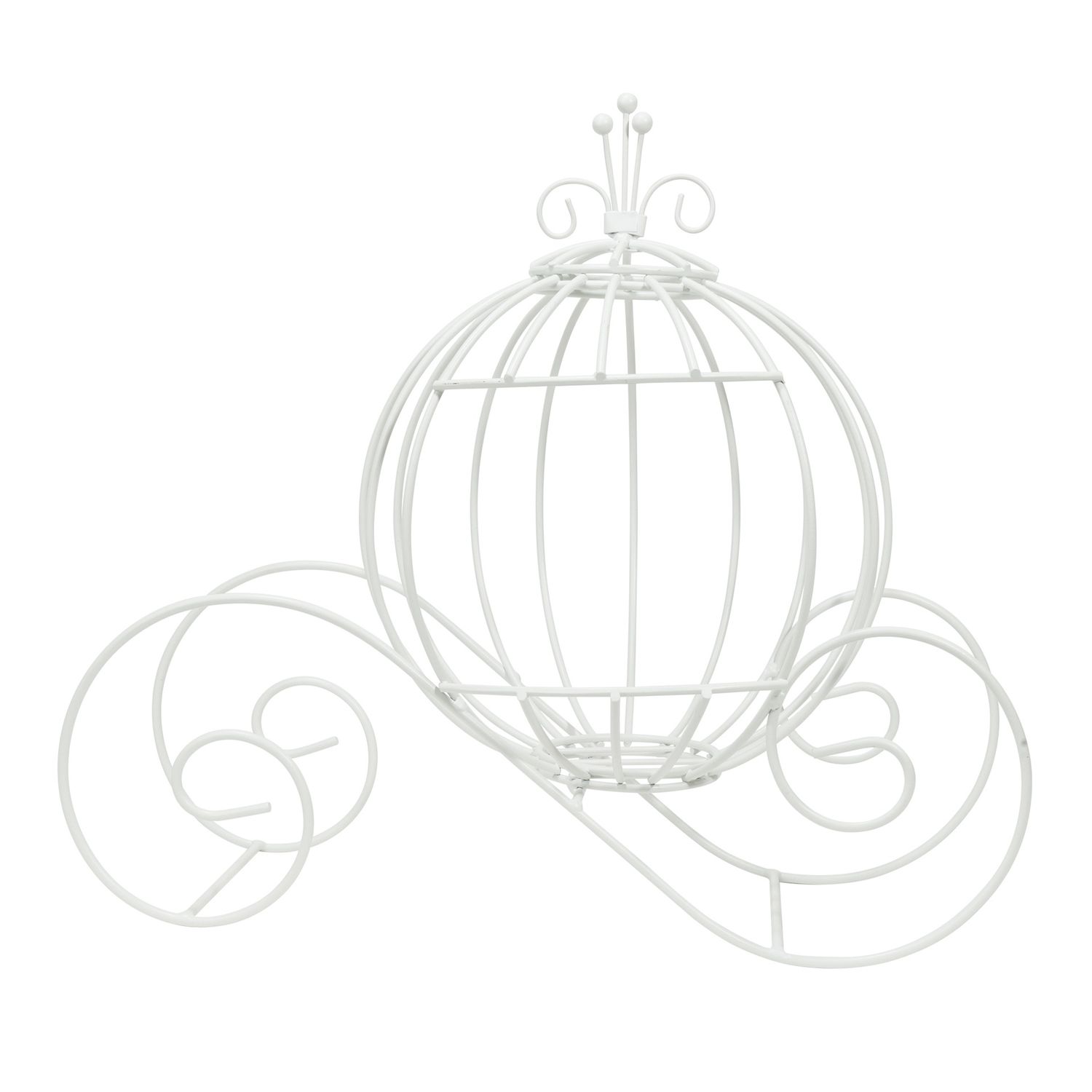 WIRE PUMPKIN COACH, 12"Lx8"Wx11"H, 1 PC/BAG, Color: White