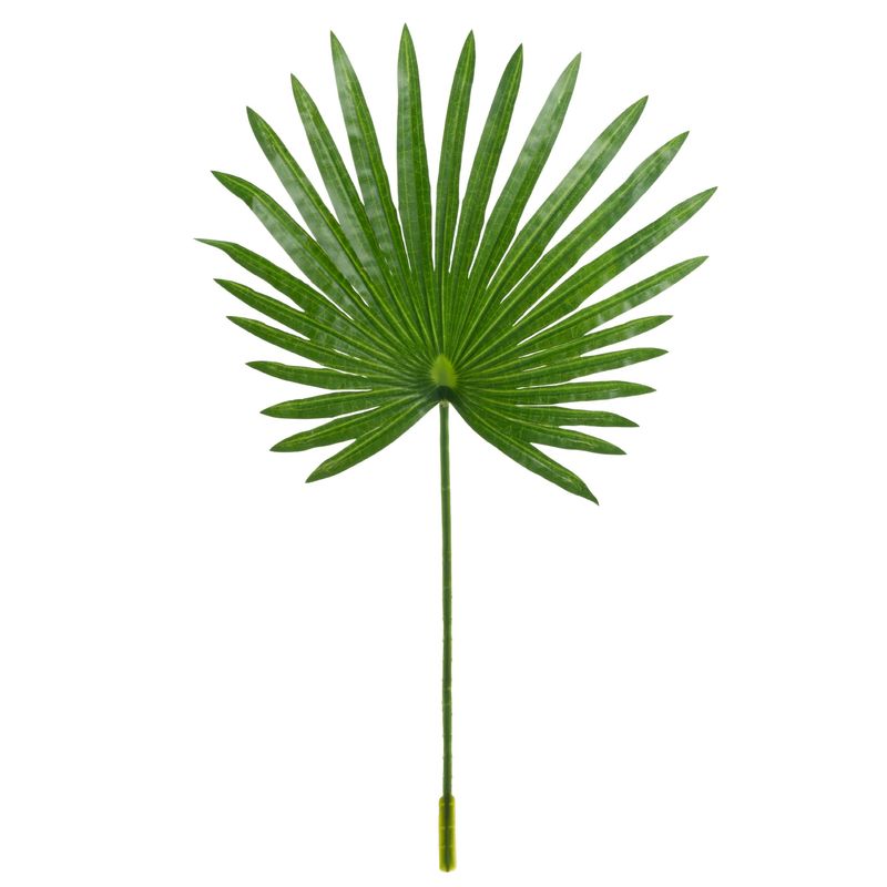 Faux Fan Palm Leaf 25&quot; H X 12&quot; W, Color: DARK GREEN