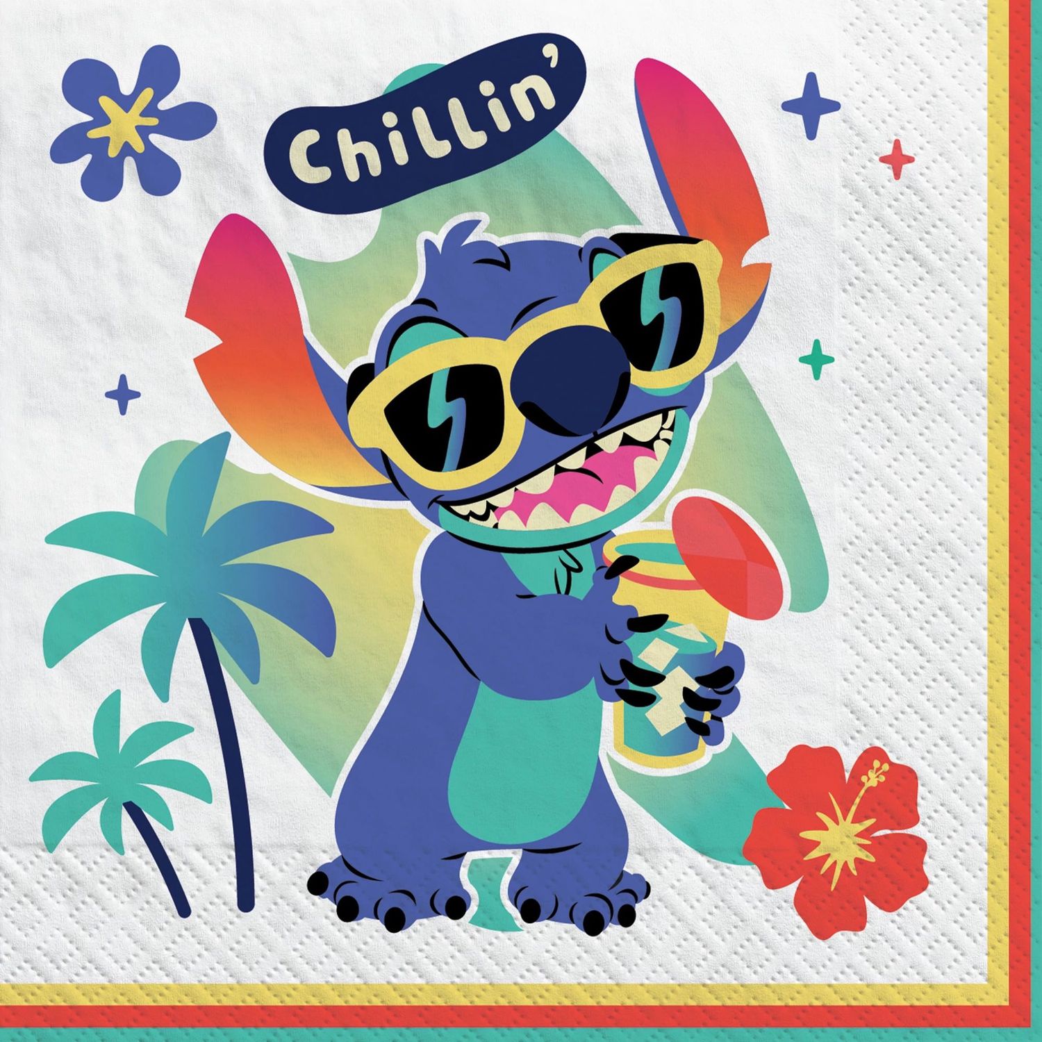 Stitch Aloha Beverage Napkins, 5in, 16ct - Disney Lilo &amp; Stitch
