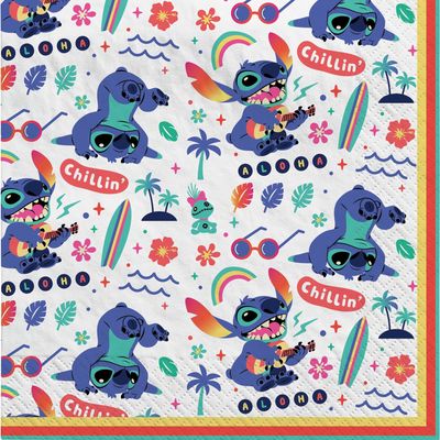 Stitch Aloha Lunch Napkins, 6.5in, 16ct - Disney Lilo &amp; Stitch