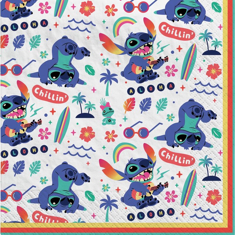 Stitch Aloha Lunch Napkins, 6.5in, 16ct - Disney Lilo &amp; Stitch
