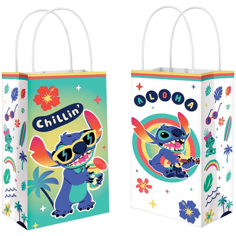 Stitch Aloha Kraft Favor Bags, 5in x 8.25in, 8ct - Disney Lilo &amp; Stitch