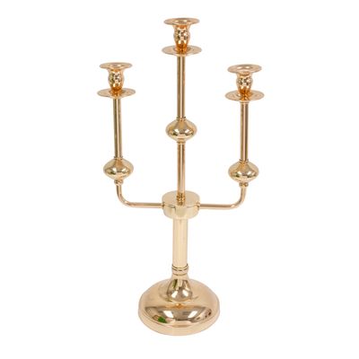 Metal 3-Arm Candelabra Table Centerpiece 20&quot; - Gold