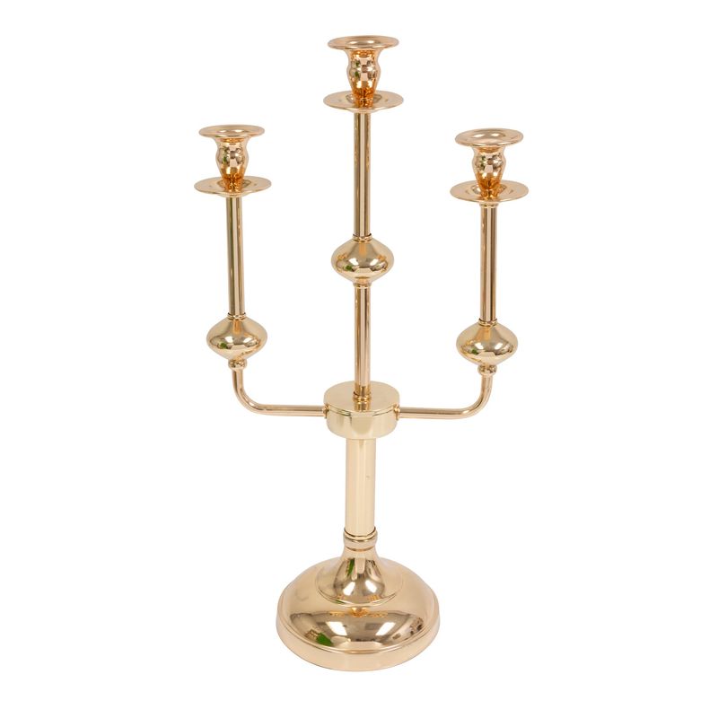 Metal 3-Arm Candelabra Table Centerpiece 20&quot; - Gold