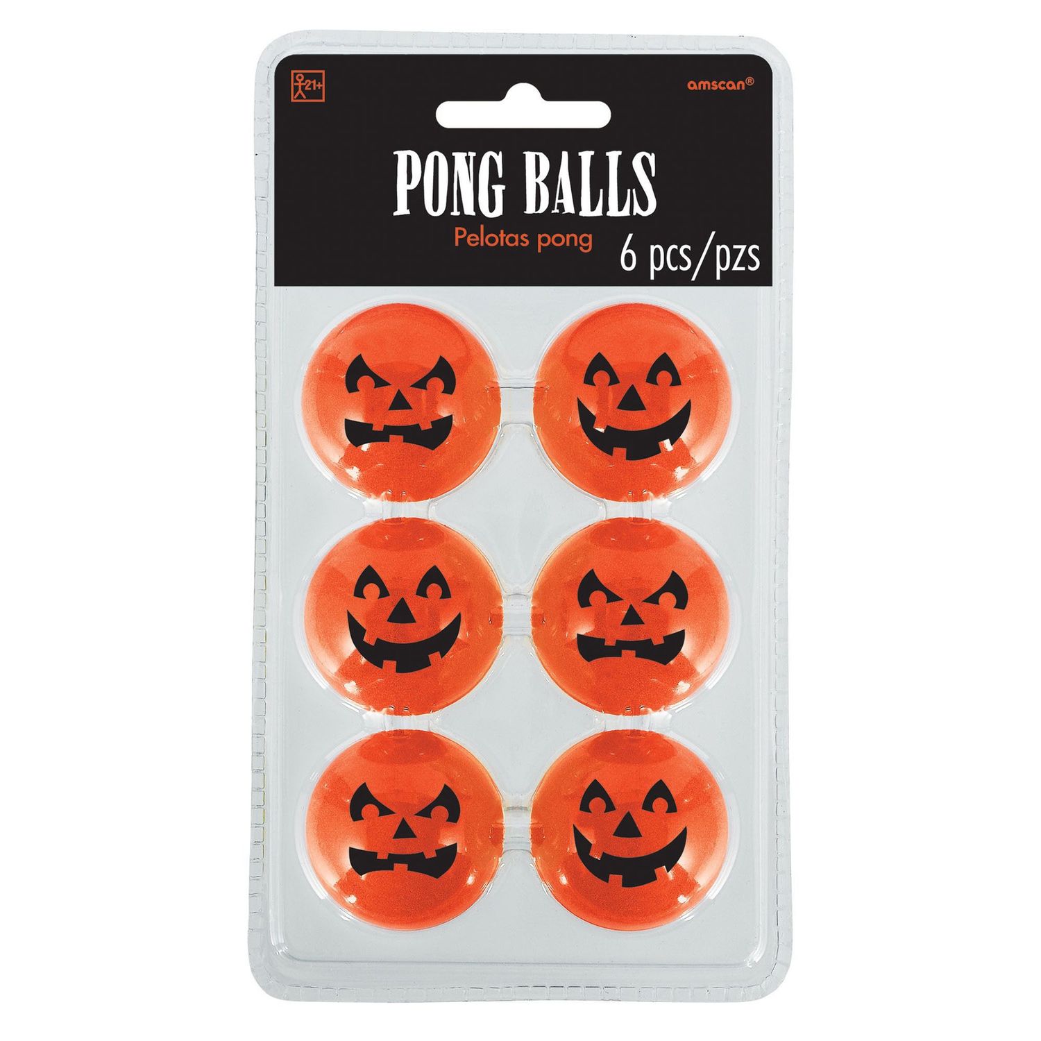Jack-O-Lantern Pong Ball 6CT
