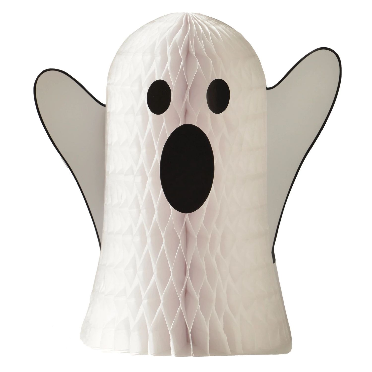 Family Friendly Ghost Honeycomb Tissue Paper Centerpiece, 12.6in x 13.5in