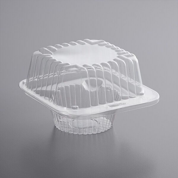 Choice 1-Compartment Clear PET Plastic Cupcake / Muffin Container 25ct per pack