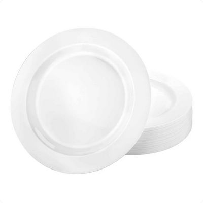 White Magnificence Premium Plastic Round Dinnerware 30pcs per pack