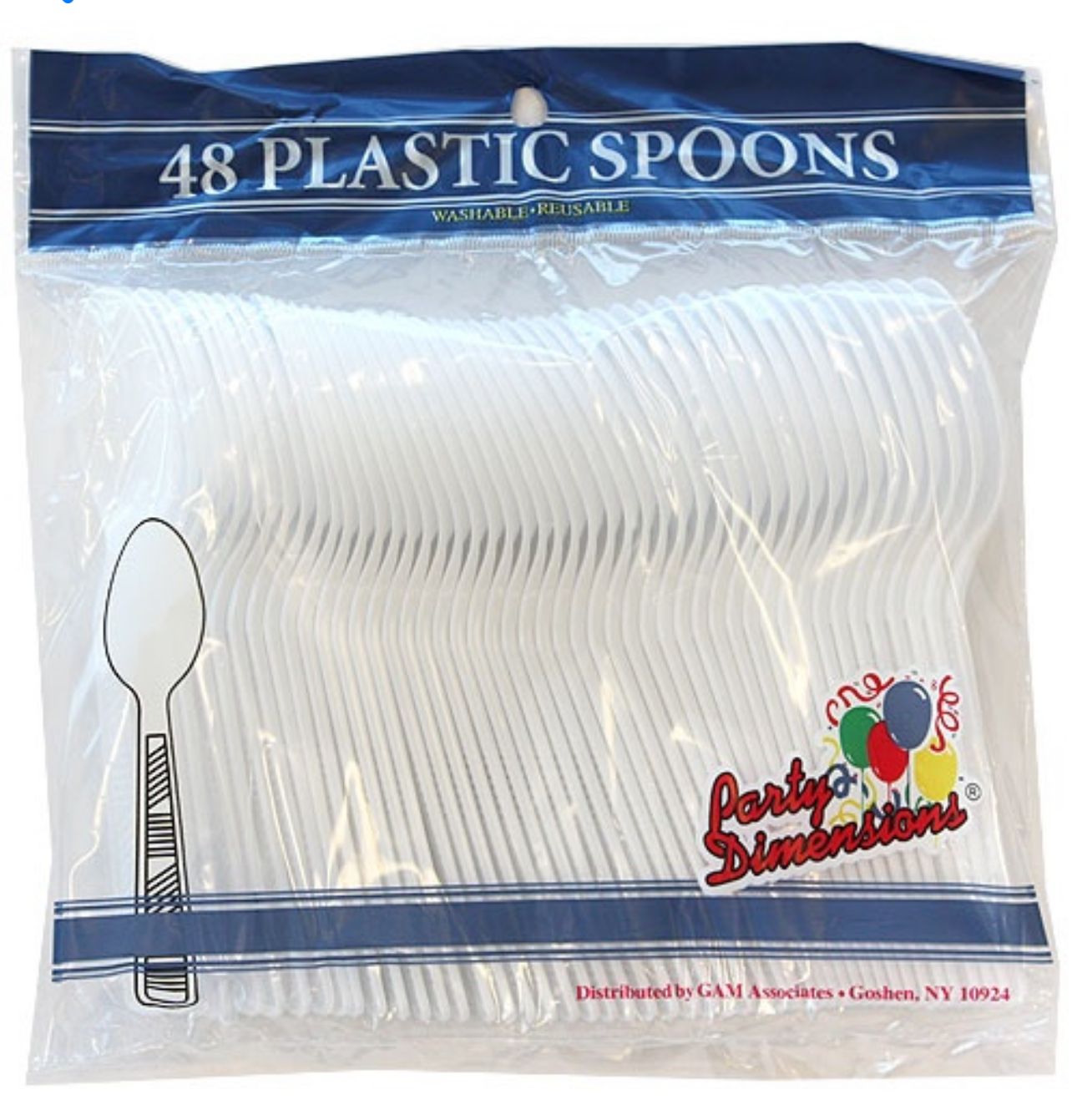 Plastic Tea Spoons 48ct Per Bag, Color: white