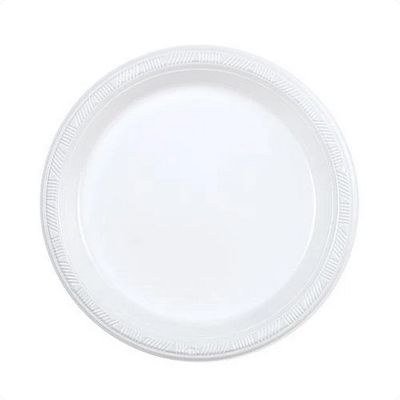 White premium heavy weight  plastic plates 100ct