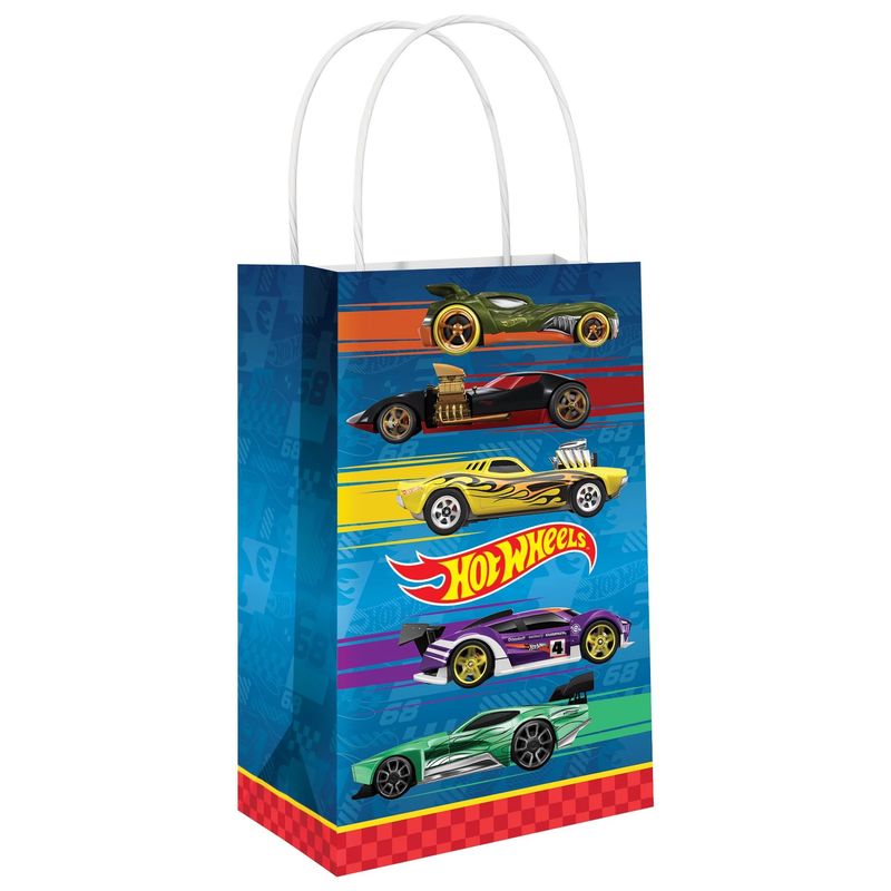 Hot Wheels Kraft Favor Bags, 5.25in x 8.25in, 8ct