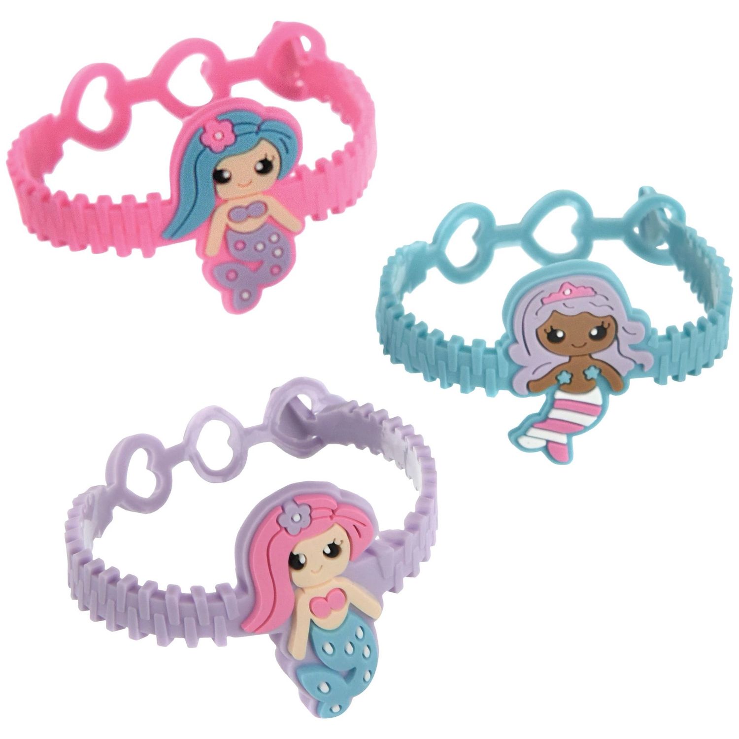 Silicone Mermaid Bracelets, 8ct