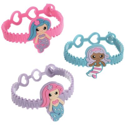 Silicone Mermaid Bracelets, 8ct