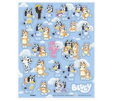 Bluey Sticker Sheet Favors  4ct