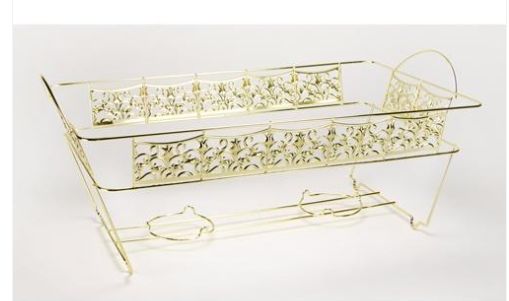 Gold Aluminum Decorative Chafing Rack W/Fuel Holder