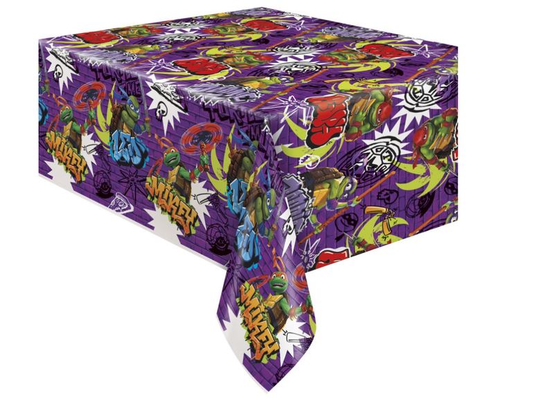 TMNT Mutant Mayhem Rectangular Plastic Table Cover 54&quot; x 84&quot;