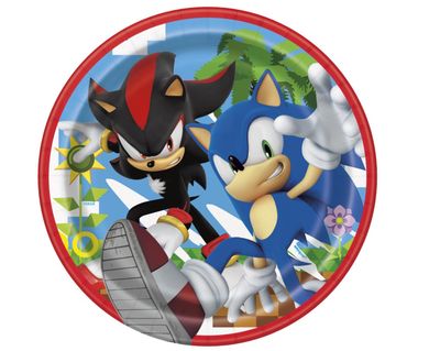 Sonic the Hedgehog Round 7&quot; Dessert Plates 8ct
