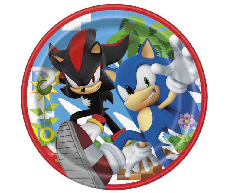 Sonic the Hedgehog Round 7&quot; Dessert Plates 8ct