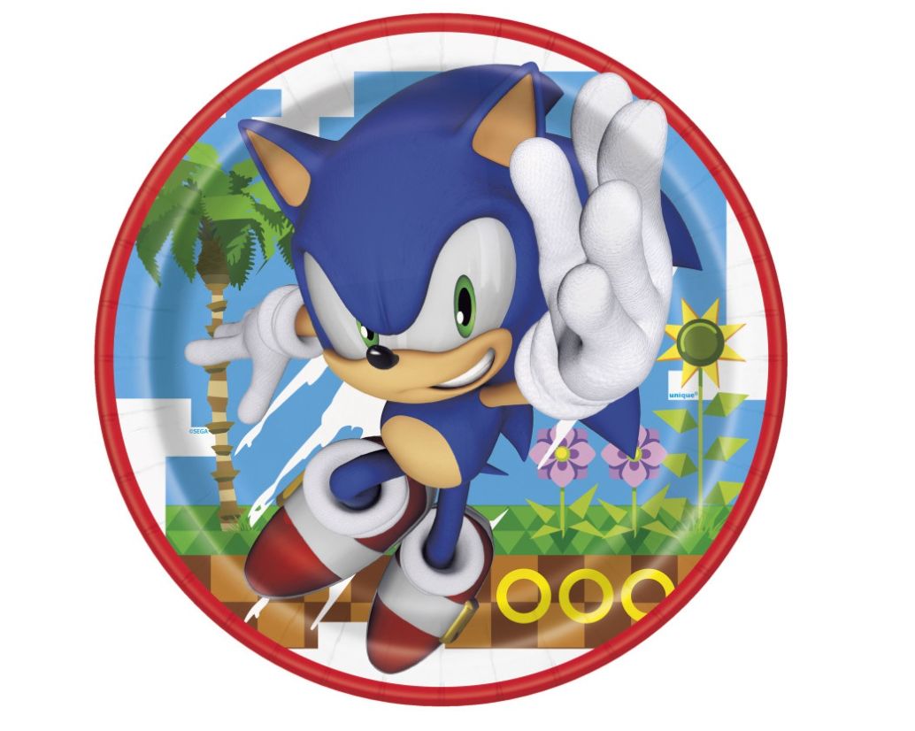 Sonic the Hedgehog Round 9&quot; Dinner Plates 8ct