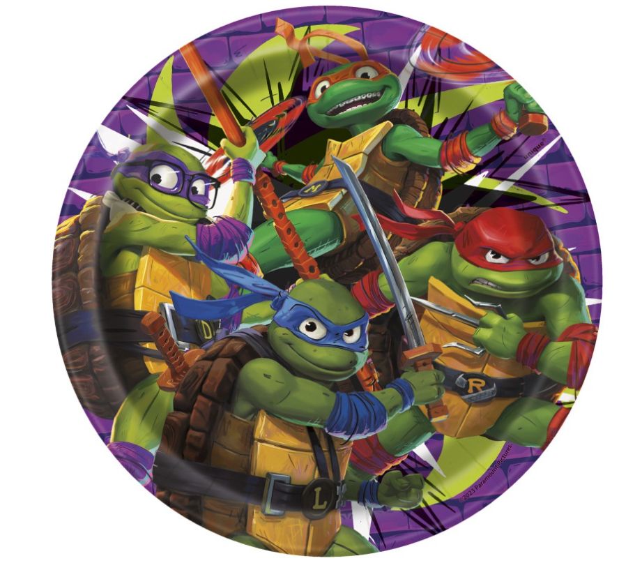 TMNT Mutant Mayhem Round 9&quot; Dinner Plates 8ct
