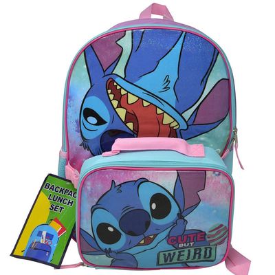 Stitch 16&quot; Backpack with Rectangle Lunch Bag