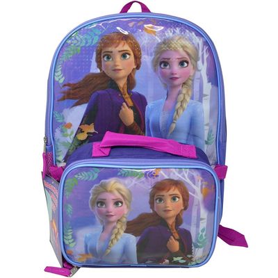 Frozen 16&quot; Backpack with Rectangle Lunch Bag