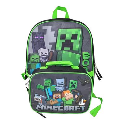 Minecraft 16&quot; Backpack with Lunch Bag