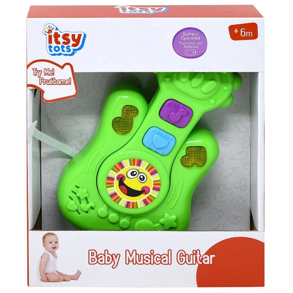 Itsy Tots Light N Sounds Guitar with try me in open color box