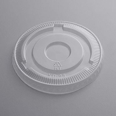 Choice 5-12 oz. Clear Plastic Flat Lid, No Slot - 50/Pack