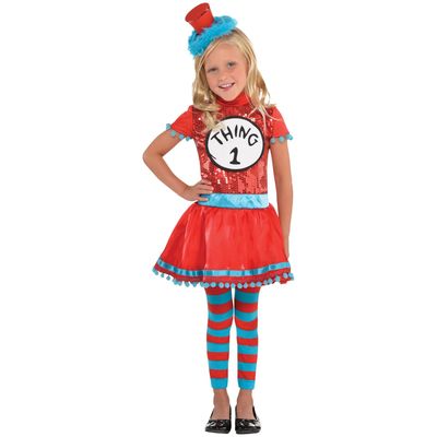 Girls Thing 1 &amp; Thing 2 Dress Costume - Dr. Seuss