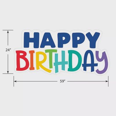 Happy Birthday Corrugated Plastic Yard Sign, 67in x 32.5in