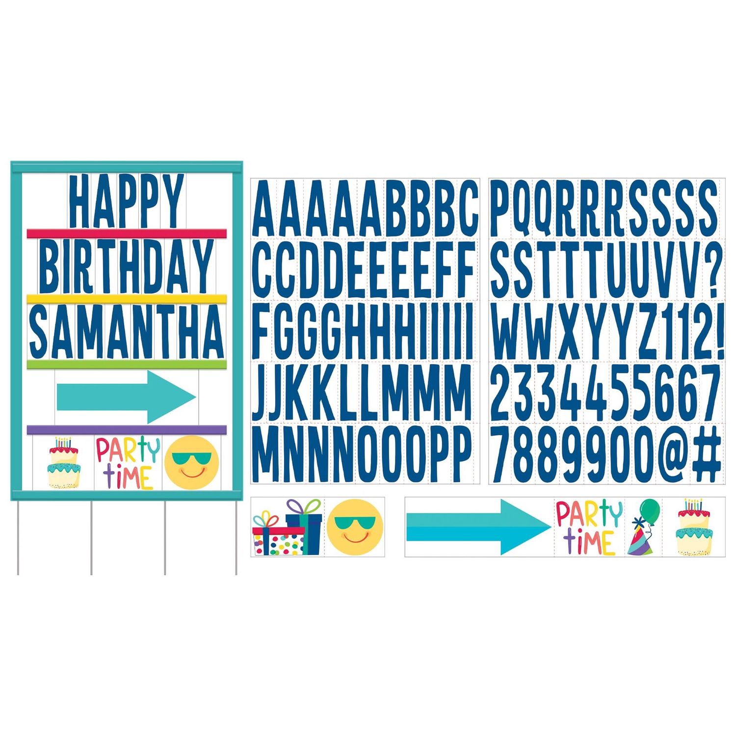 Customizable Birthday Marquee Corrugated Plastic Yard Sign, 26in x 38in