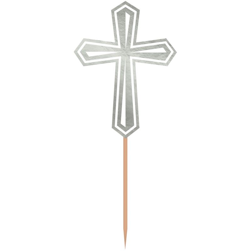 Communion Cross Party Picks - Silver 36ct