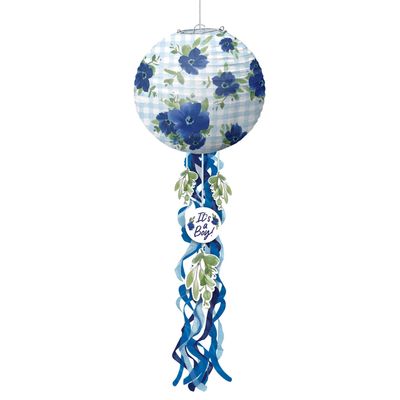 It&#39;s a Boy Baby in Bloom Baby Shower Paper Lanterns with Tails, 9.5in, 3ct