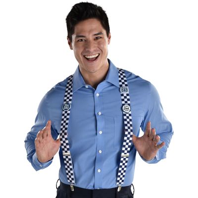 Checker Dad Baby Shower Suspenders