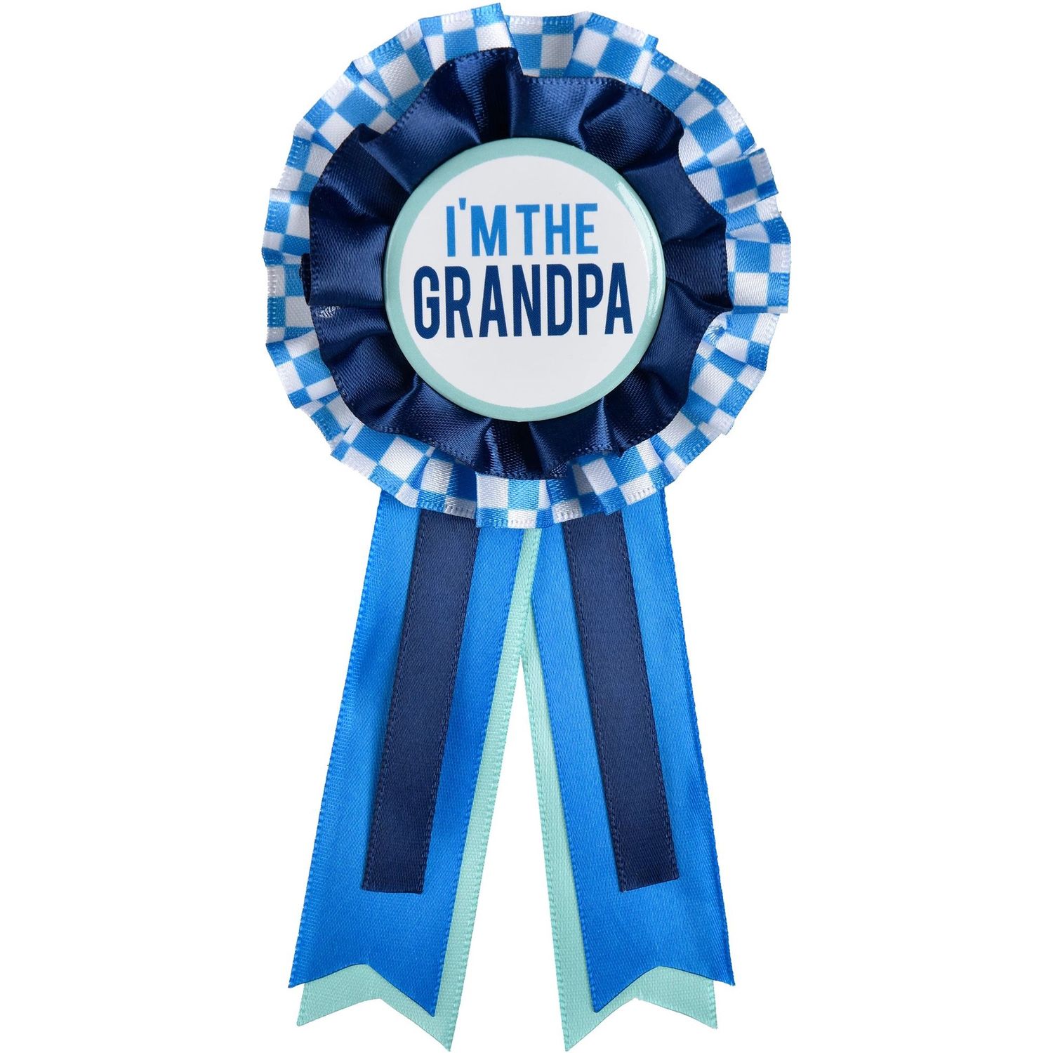 Blue &amp; White I&#39;m the Grandpa Baby Shower Award Ribbon