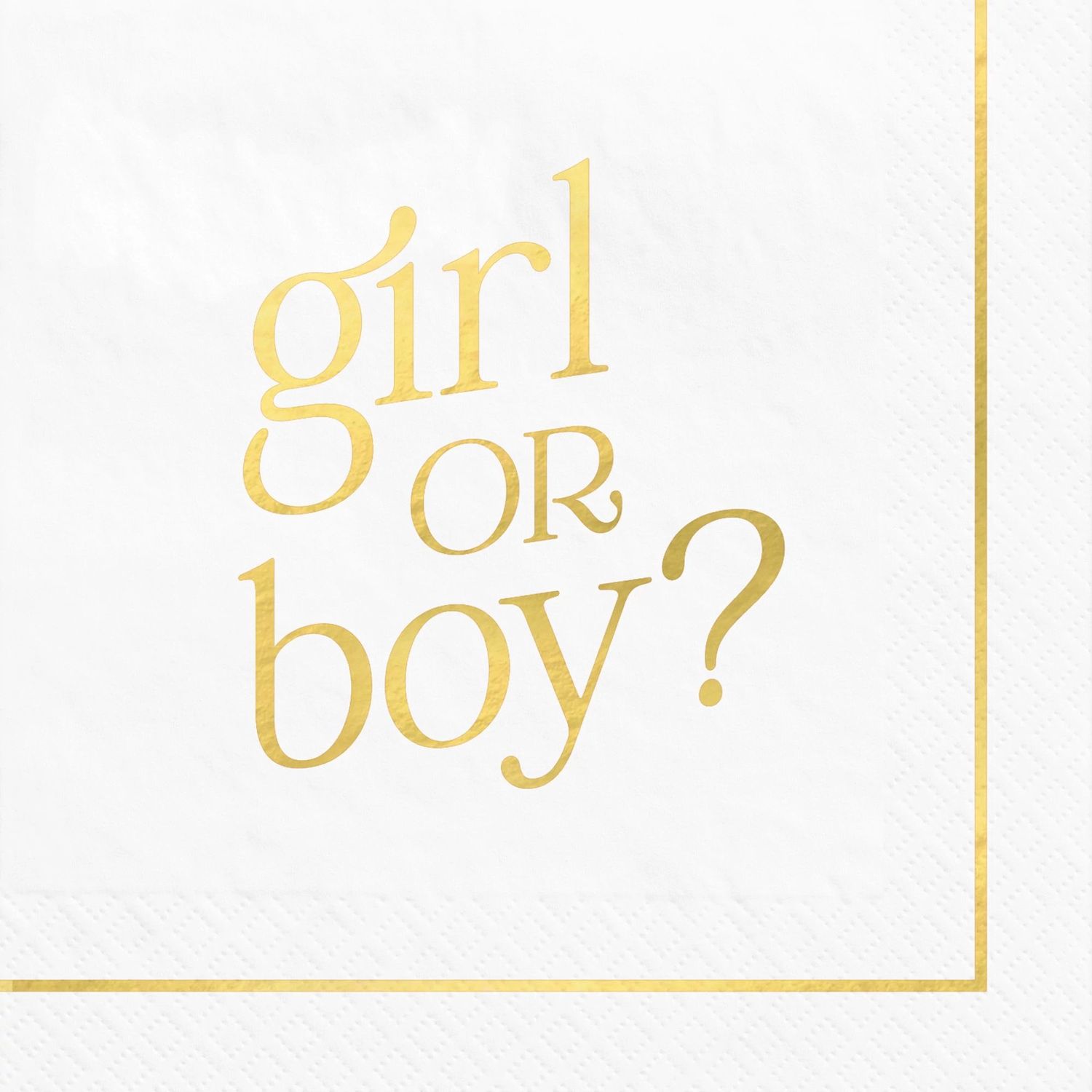 Metallic Girl or Boy Gender Reveal Paper Beverage Napkins, 5in, 16ct - Just Here for the Sex