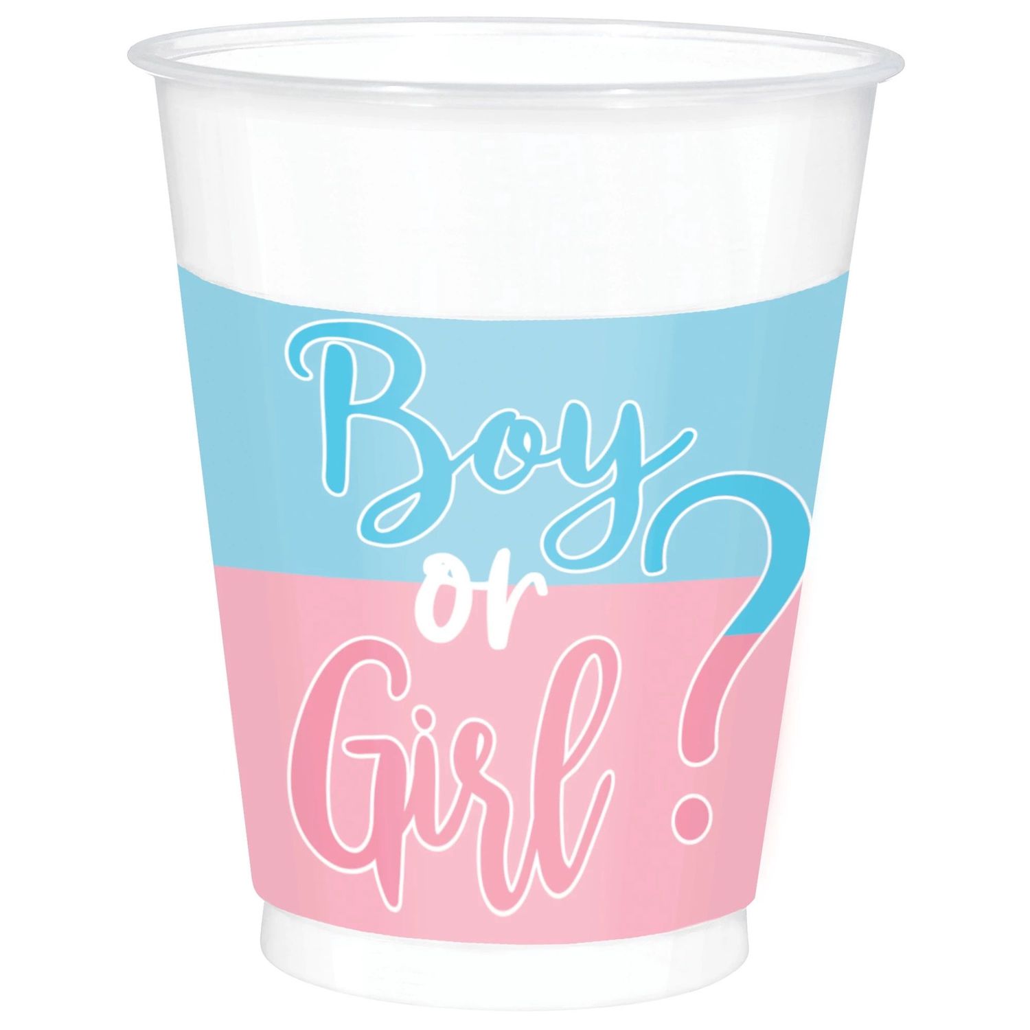 Boy or Girl? Gender Reveal Plastic Cups, 16oz, 25ct - The Big Reveal
