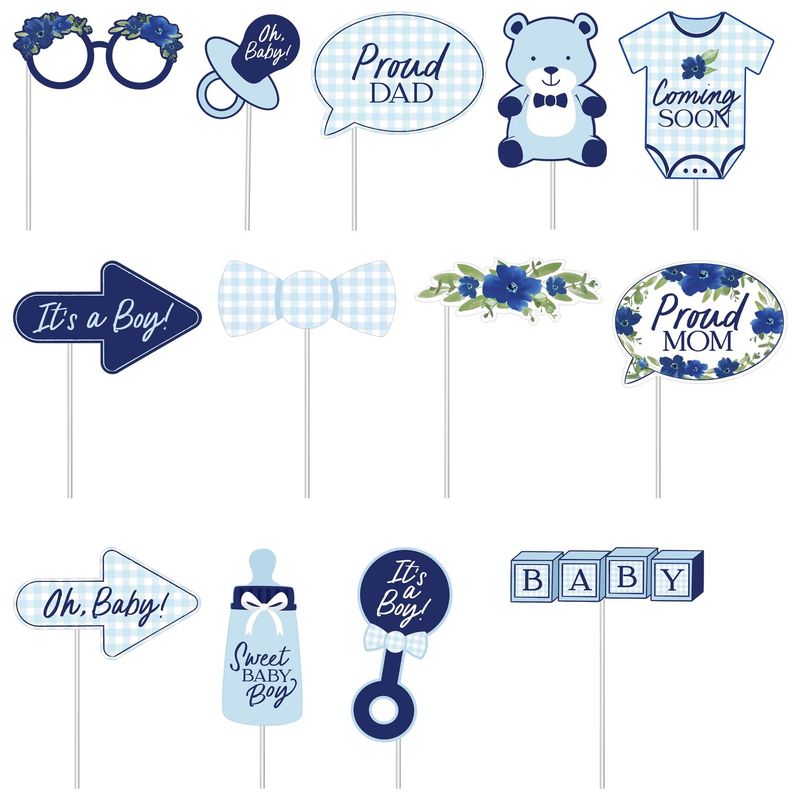 Baby in Bloom Baby Shower Cardstock Photo Props, 13pc