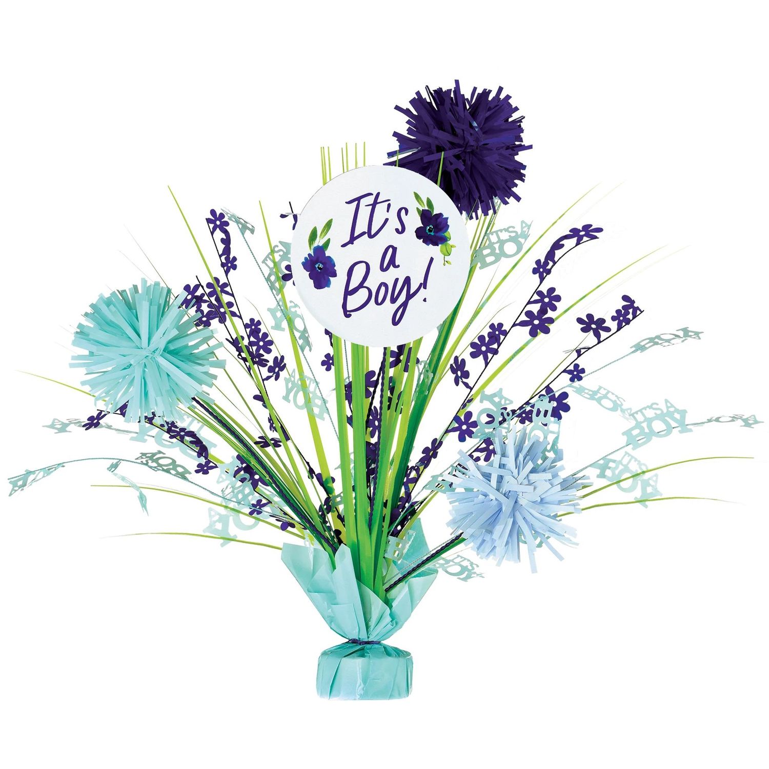 It&#39;s a Boy Baby in Bloom Baby Shower Spray Centerpiece, 18in