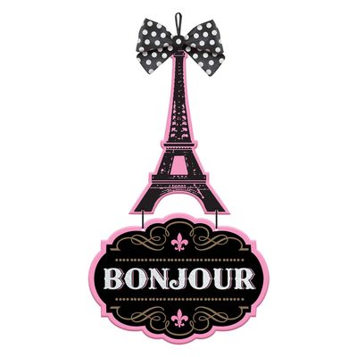 A Day in Paris Bonjour Sign